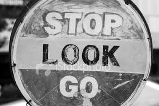 ist2 5682571 old stop look go sign in black and white