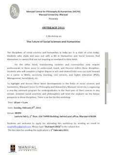 The Future Of Social Sciences And Humanities - Outreach Program 2011 8 OutReach 2011 MCPH Manipal University 1