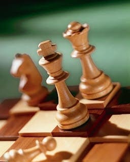 Chess Pieces on Chess Board