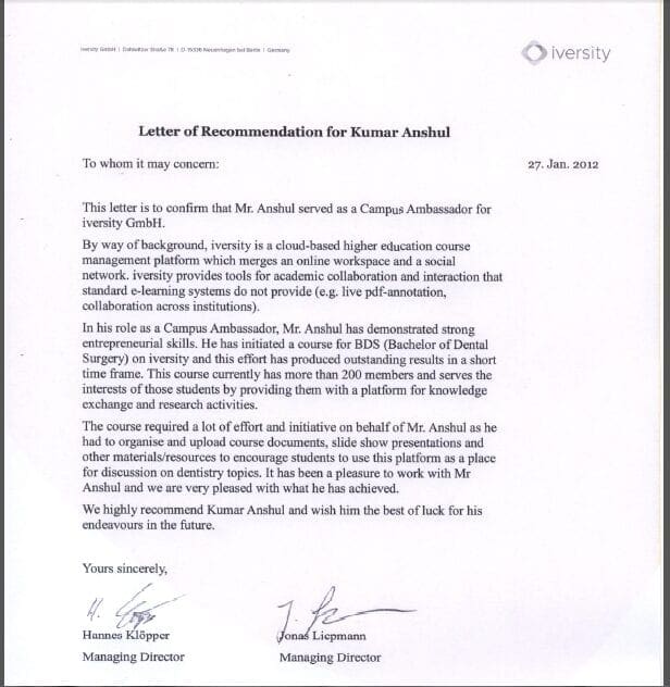 Iversity Recom Letter covering letter