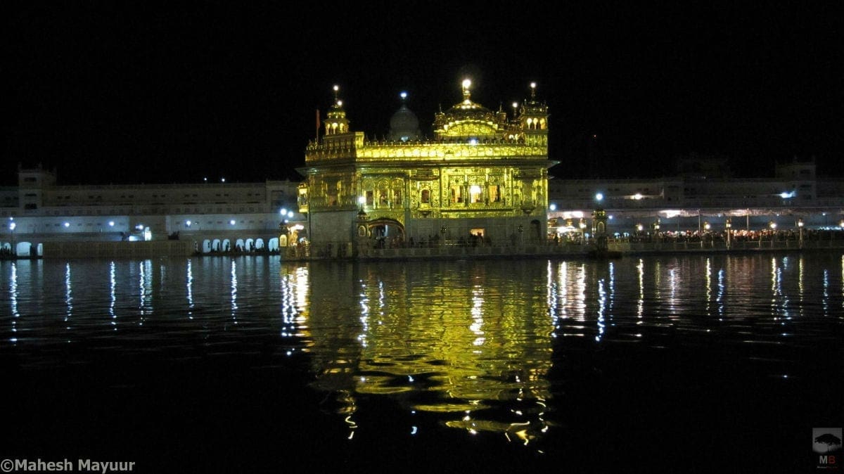The scintillating Golden temple at Amritsar Punjab captured at Night time