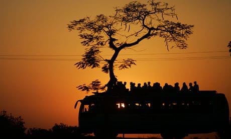 Commuters travel on a bus 008