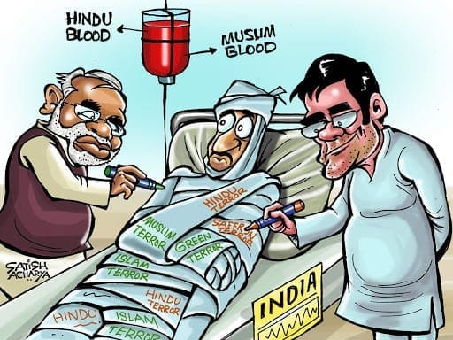 India NaMo Rahul Cartoon Satish Acharya