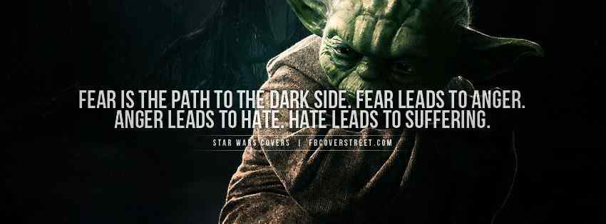 Fear leads to anger; anger leads to hate; hate leads to suffering.