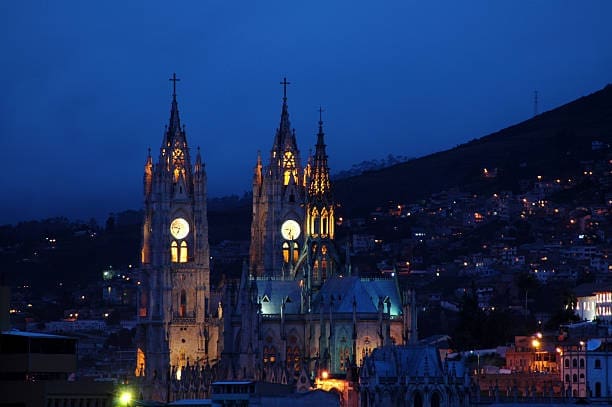 Basílica del Voto Nacional, Quito at Night.