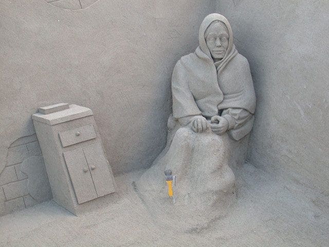 Sand Sculpture in Seaside of Sitges, Spain