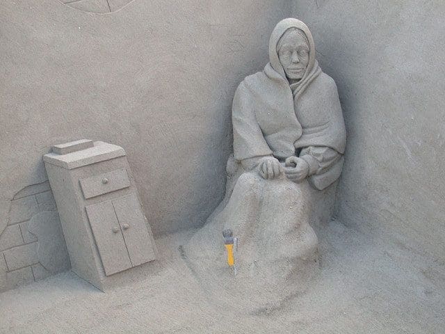 Sitges Sand Sculpture in Seaside of Sitges, Spain