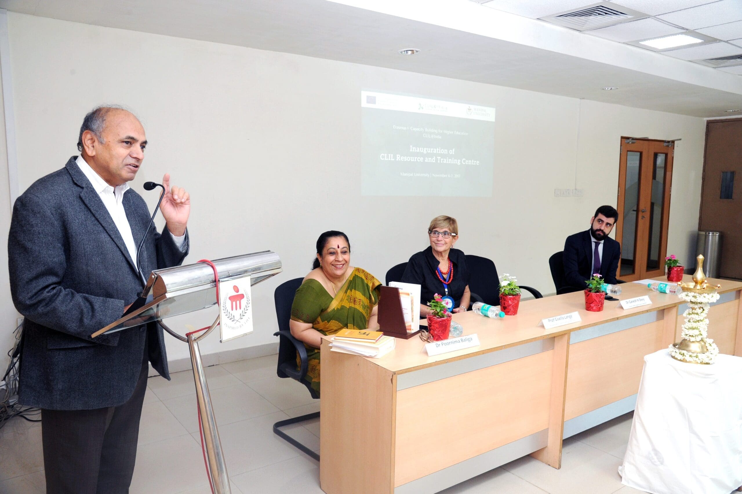 Ganesh Devy speaking at Manipal