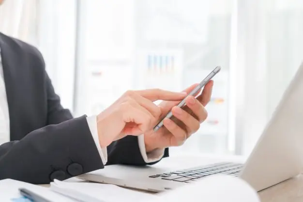 Mobile device in hands