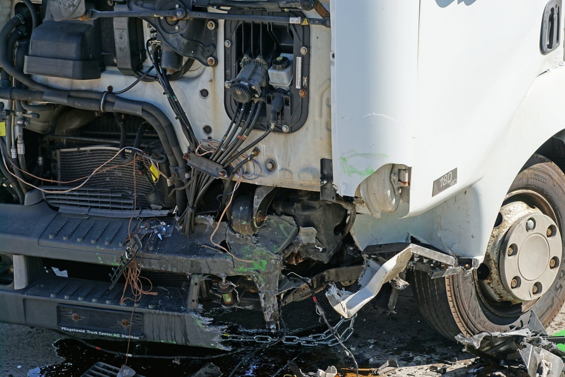 Truck accident damage