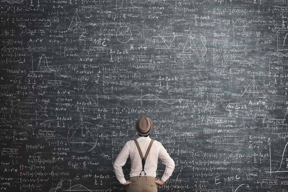 Blackboard Man in hat and suspenders