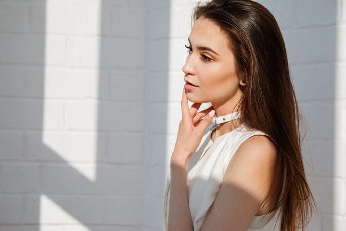 Model In White Dress