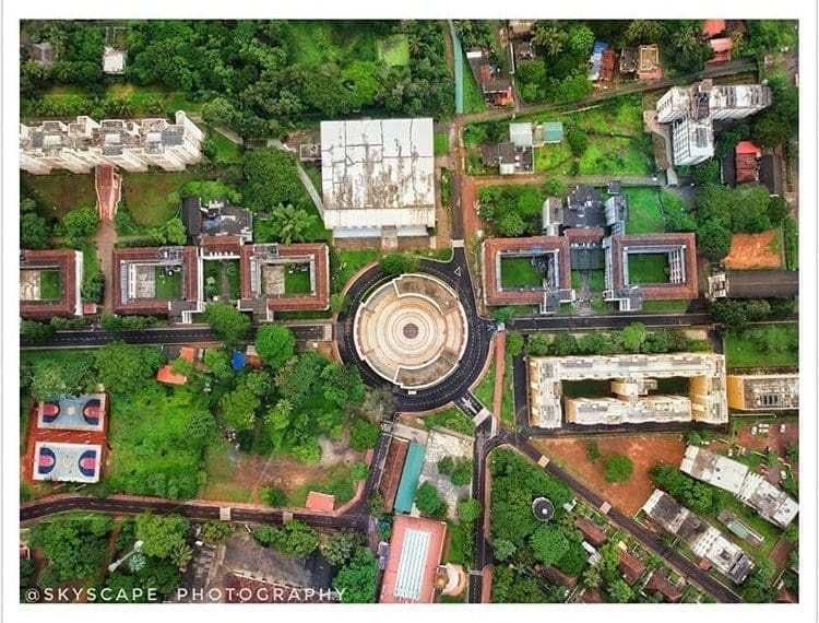 Drone photo of Student plaza at MIT Manipal