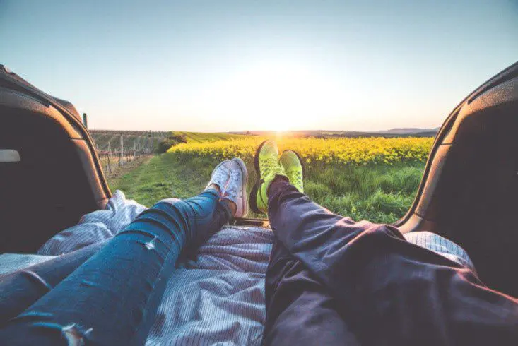 Lying Down In Back Of Truck