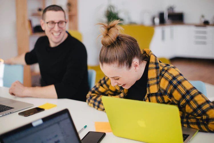 Colleagues Working Smiling