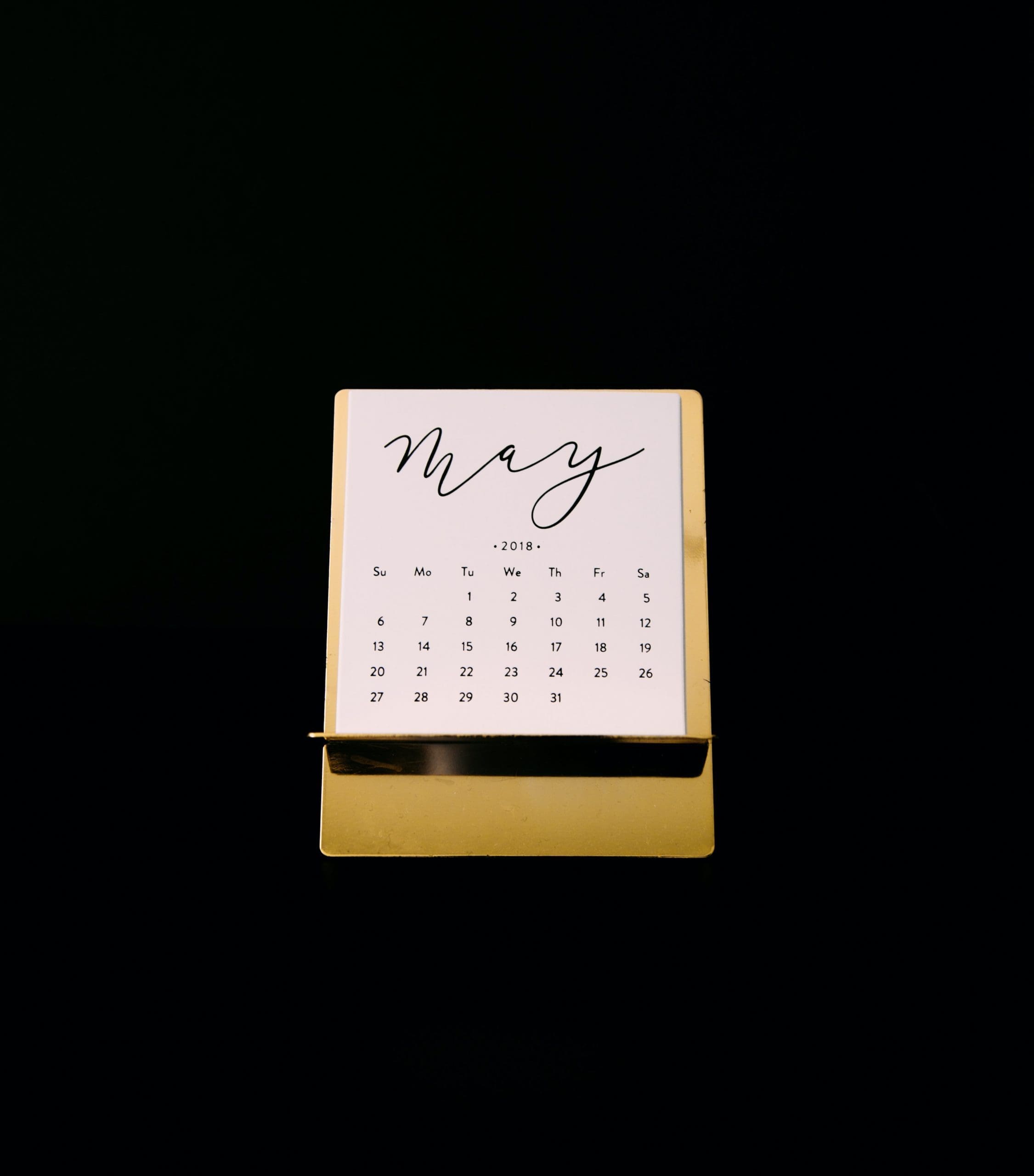 May 2018 calendar day of the week