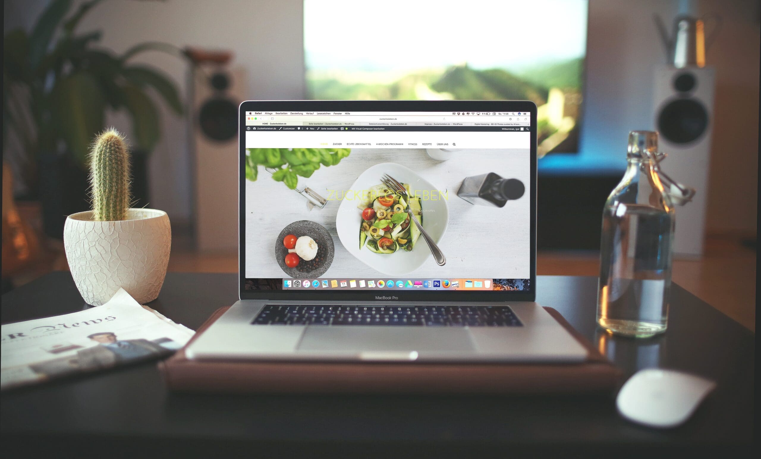 MacBook Pro showing vegetable dish web design
