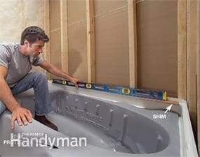 Installing acrylic tub
