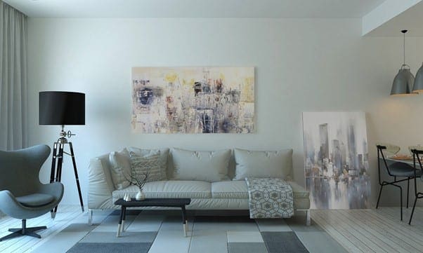 living room digital staging