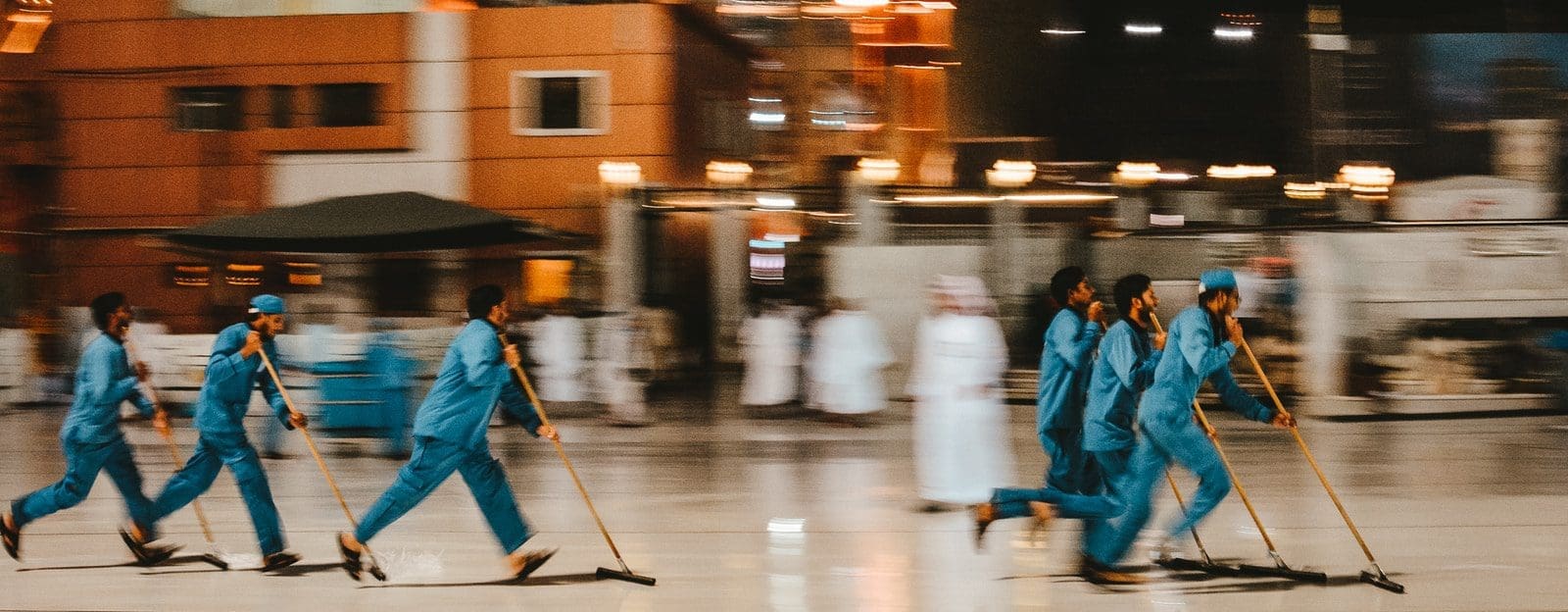 people cleaning in building commercial cleaning business