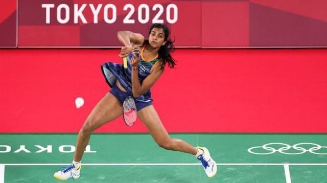 PV Sindhu in action