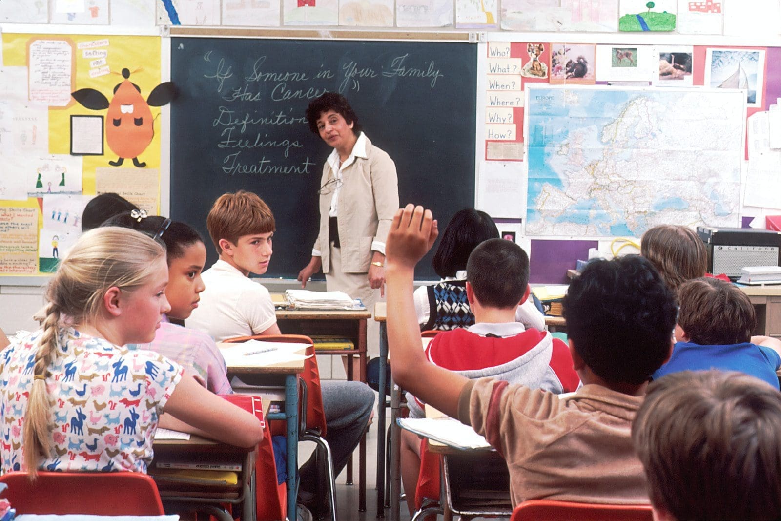 Lady teacher with children