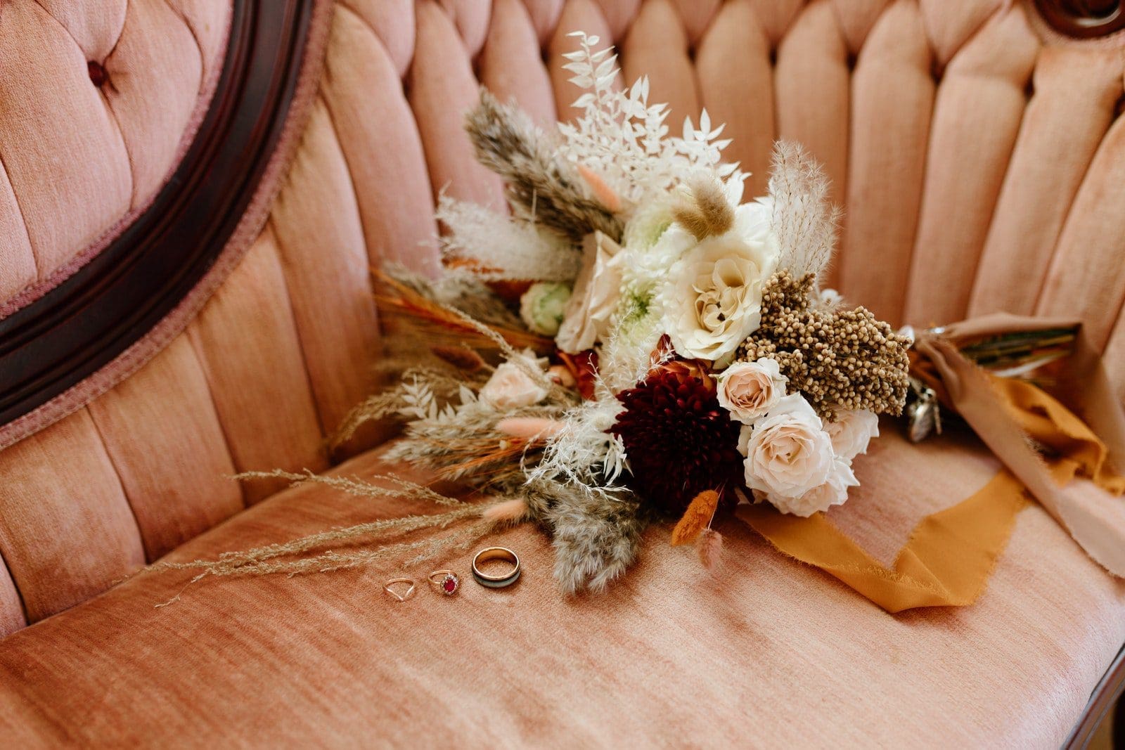 Flower Bouquet on a Sofa