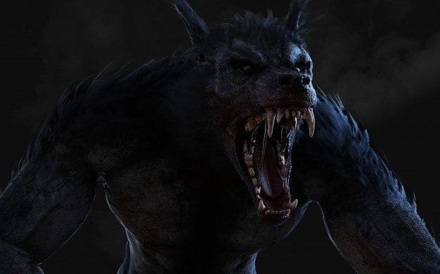 3d illustration werewolf dark background with clipping path 46363 380