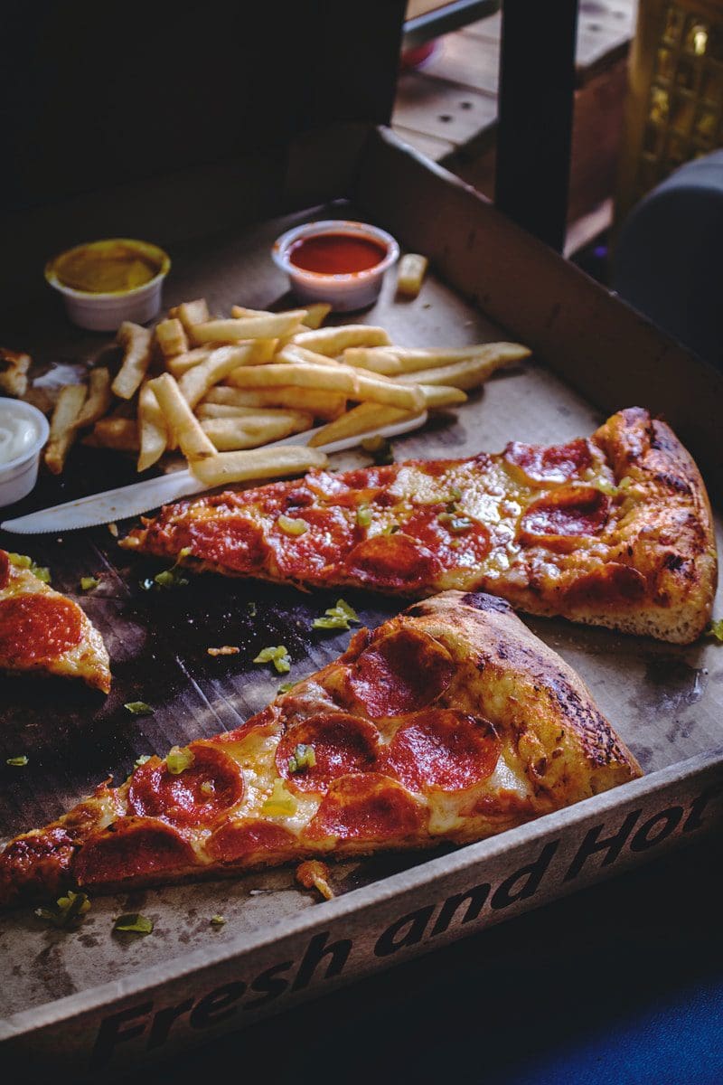 Tweak Your V-Day, Transform Your D-Day! 3 baked pepperoni pizza with French fries