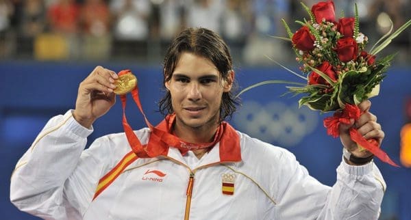 Rafael Nadal with Olympic gold medal tennis 365