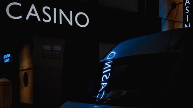 black car parked near building casino games