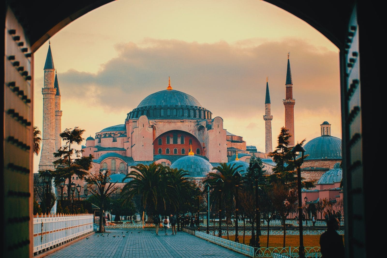 a view of a mosque through an archway Architectural marvel