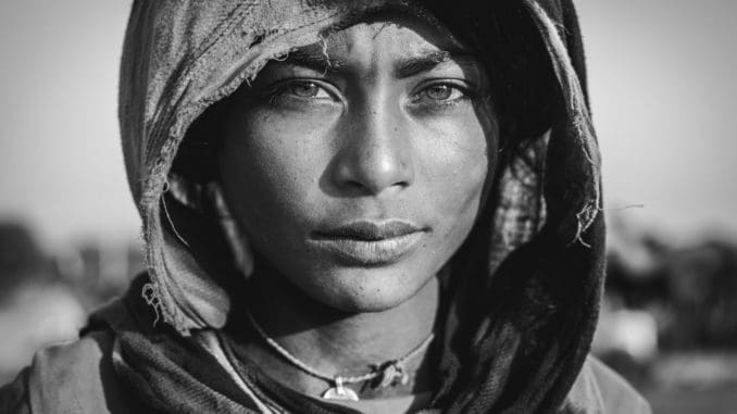 indian elections grayscale photography of woman wearing hijab