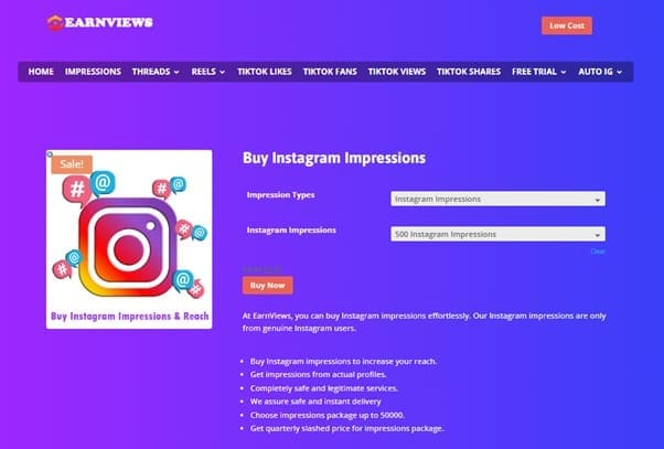 Purchase Instagram Impressions