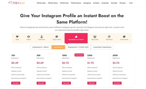 Purchase Instagram Impressions