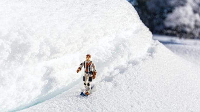 a toy man is walking in the snow Winter Weather Workouts