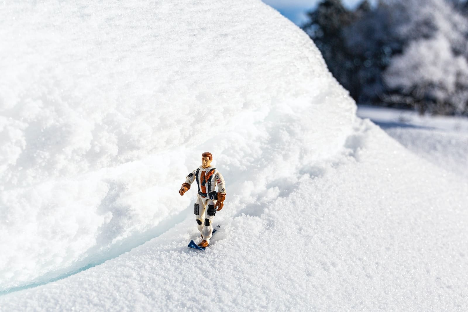 a toy man is walking in the snow Winter Weather Workouts